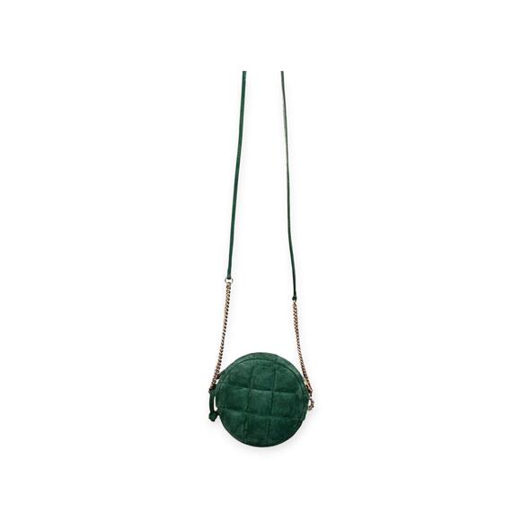 Henri Bendel Stylish Green Round Riveted Crossbody Bag - Picture 3 of 8